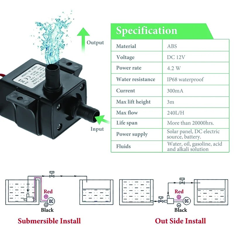 240L/H مضخة مياه تيار مستمر 12 - مراجعة Marine Aquarium Dc Pump وسعره
